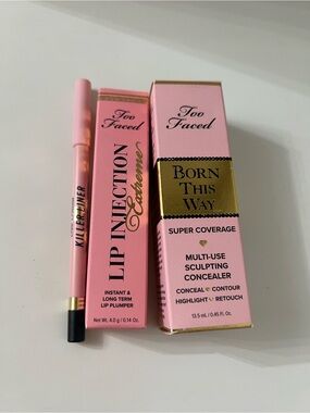 New Too faced bundle, Born this way concealer, lip injection and eyeliner.